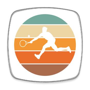 tennis - Magnet carré - blanc - Devant