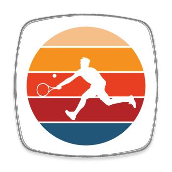 tennis - Magnet carré - blanc - Devant