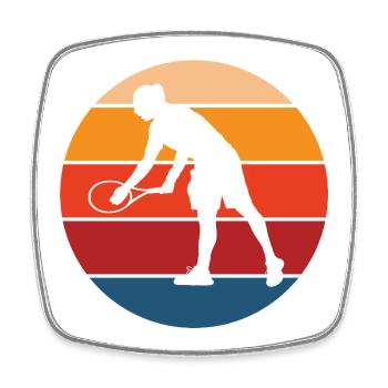 tennis - Magnet carré - blanc - Devant