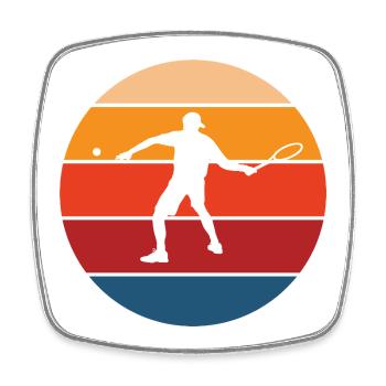 Tennis - Viereckiger Kühlschrankmagnet - Weiß - Vorne
