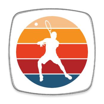 Tennis - Viereckiger Kühlschrankmagnet - Weiß - Vorne