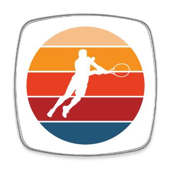 tennis - Magnet carré - blanc - Devant