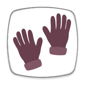 Mauve-Minimalistenhandschuh-Druck - Viereckiger Kühlschrankmagnet - Weiß - Vorne