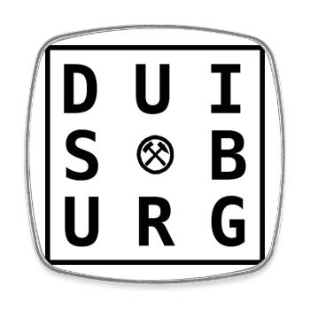Duisburg Ruhrpott Motif Gift & Souvenir - Square fridge magnet - white - Front