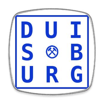 Duisburg Ruhrpott Design Gift & Souvenir Blue - Square fridge magnet - white - Front