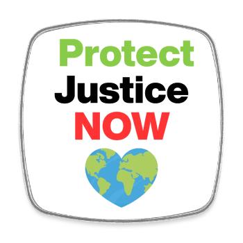 Protéger la justice – Agissez maintenant, écologique, environnemental - Magnet carré - blanc - Devant