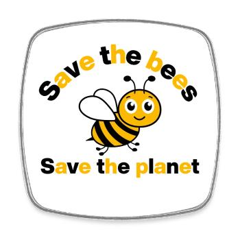 Sauver les abeilles – Sauver nos abeilles et la terre - Magnet carré - blanc - Devant
