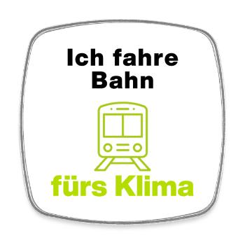 Ich fahre Bahn fürs Klima – dein Statement - Viereckiger Kühlschrankmagnet - Weiß - Vorne