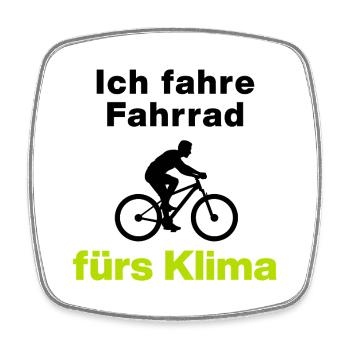 Ich fahre Fahrrad fürs Klima. Dein Beitrag - Viereckiger Kühlschrankmagnet - Weiß - Vorne