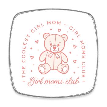 Club des mamans filles, esthétique rose de filles cool - Magnet carré - blanc - Devant