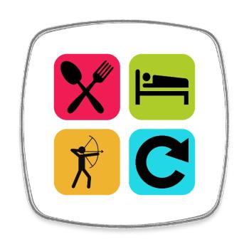 Eat Sleep Archery Repeat Funny Quote Sport - Square fridge magnet - white - Front