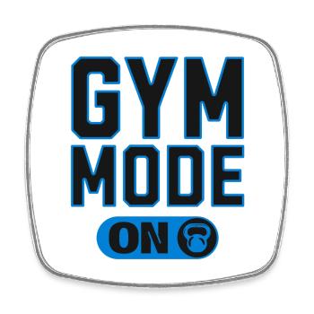 Mode salle activé – Conception de la force fitness - Magnet carré - blanc - Devant