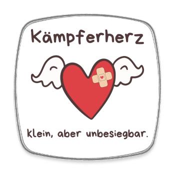 Fighter's Heart – Small but Invincible Design - Square fridge magnet - white - Front