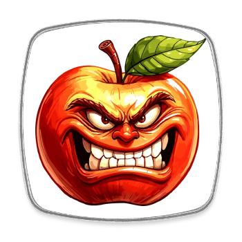 Apfel - Viereckiger Kühlschrankmagnet - Weiß - Vorne