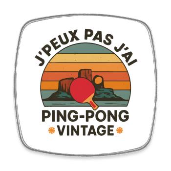 Ping-Pong Vintage Crépuscule - Square fridge magnet - white - Front