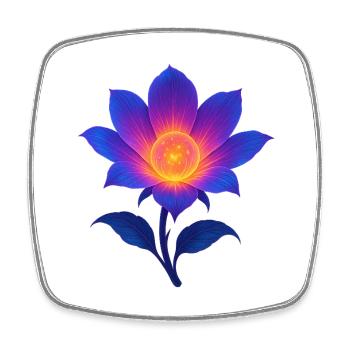 Neon-Nacht-Lotus - Viereckiger Kühlschrankmagnet - Weiß - Vorne