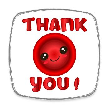 Thank You Blood Donation - Square fridge magnet - white - Front