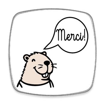Danke, Capybara. - Viereckiger Kühlschrankmagnet - Weiß - Vorne