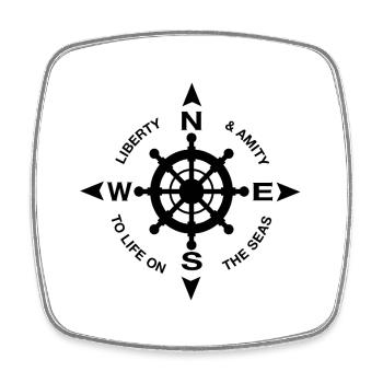 LIBERTY et Amity, capitaine de bateau - Magnet carré - blanc - Devant
