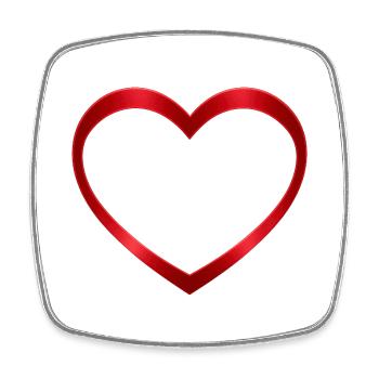 NOUVEAU -- Design de cœur rouge lumineux – Magnifique ! - Magnet carré - blanc - Devant