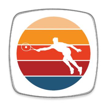 tennis - Magnet carré - blanc - Devant