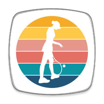 Tennis - Viereckiger Kühlschrankmagnet - Weiß - Vorne