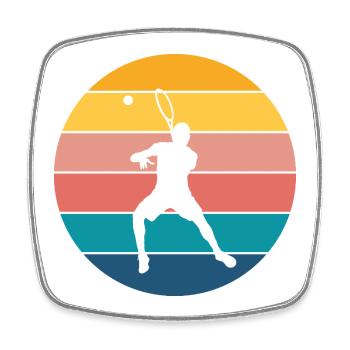 Tennis - Viereckiger Kühlschrankmagnet - Weiß - Vorne