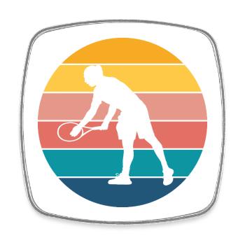 tennis - Magnet carré - blanc - Devant