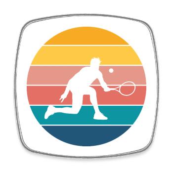 tennis - Square fridge magnet - white - Front