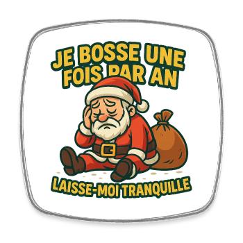 Müdes Weihnachten: Lass mich in Ruhe - Viereckiger Kühlschrankmagnet - Weiß - Vorne