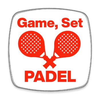 Game, Set, PADEL – Let's Smash! - Square fridge magnet - white - Front