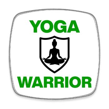 Guerrier du Yoga – Fort, calme, inarrêtable - Magnet carré - blanc - Devant