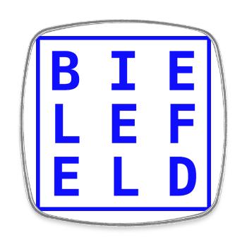 Chemise souvenir de sweat à capuche Bielefeld - Magnet carré - blanc - Devant