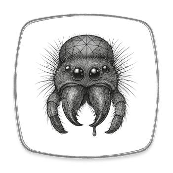 Geometric Spider Head - Square fridge magnet - white - Front