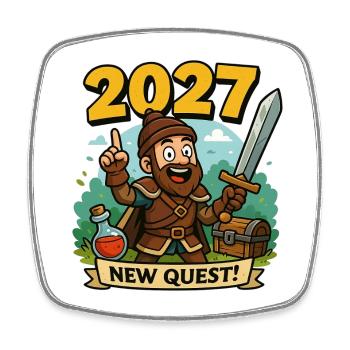 New Quest 2027 Viking - Square fridge magnet - white - Front