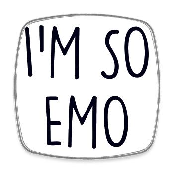 Emo - Viereckiger Kühlschrankmagnet - Weiß - Vorne