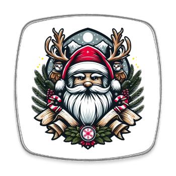 Logo de Noël du Père Noël - Magnet carré - blanc - Devant