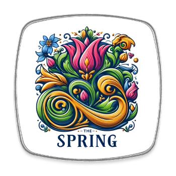 Spring Logo - Square fridge magnet - white - Front