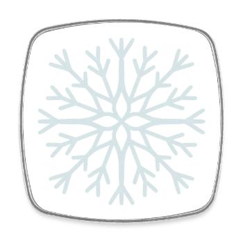 Icy Geometric Snowflake - Square fridge magnet - white - Front