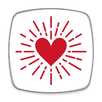 Heart - Square fridge magnet - white - Front