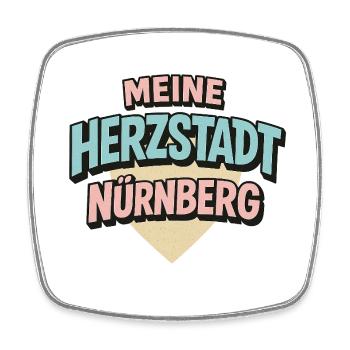 Meine Herzstadt Nürnberg - Viereckiger Kühlschrankmagnet - Weiß - Vorne
