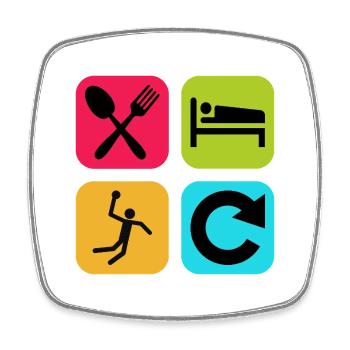 Mange Sommeil Handball Répète Citation drôle Sport - Magnet carré - blanc - Devant