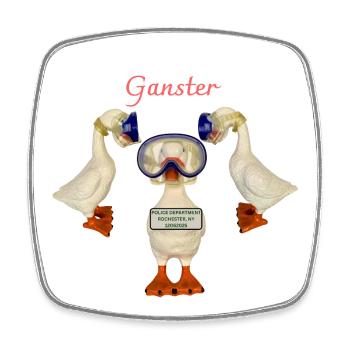 Ganster Gans Verhaftet - Viereckiger Kühlschrankmagnet - Weiß - Vorne
