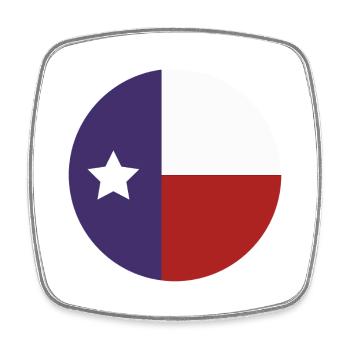 Texas-Rundflagge - Viereckiger Kühlschrankmagnet - Weiß - Vorne