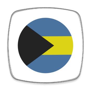 Drapeau rond des Bahamas - Magnet carré - blanc - Devant