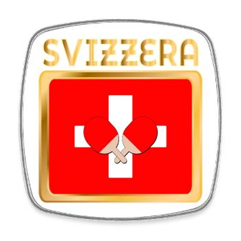 Schweizer Flagge Tischtennis - Viereckiger Kühlschrankmagnet - Weiß - Vorne