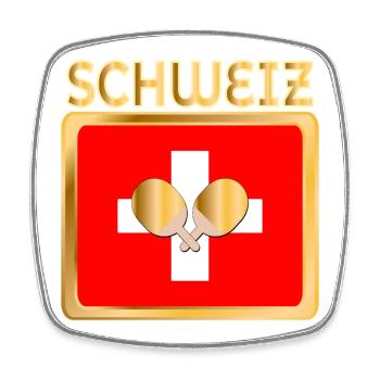 Schweiz Tischtennis - Viereckiger Kühlschrankmagnet - Weiß - Vorne