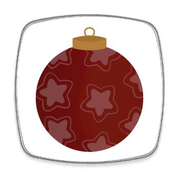 Crimson Star Ornament Pattern - Square fridge magnet - white - Front