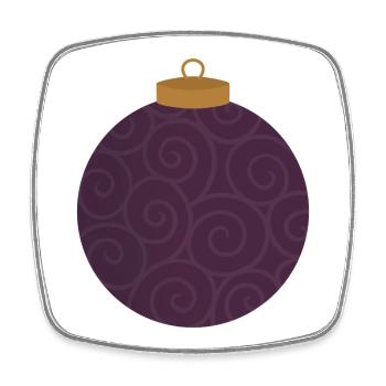 Ornement violet tourbillonné - Magnet carré - blanc - Devant