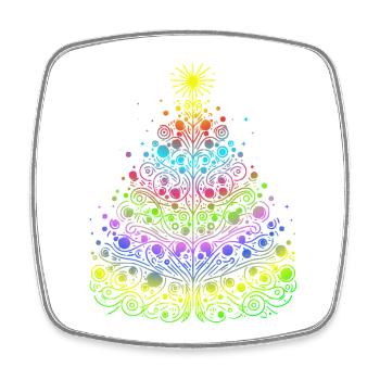 Christmas tree - Square fridge magnet - white - Front